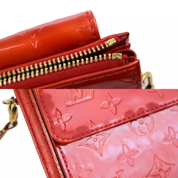 LOUIS VUITTON LV Motto Shoulder Bag Monogram Vernis Leather Red - Picture 4 of 16